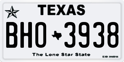 TX license plate BHO3938