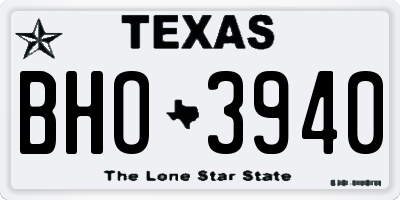 TX license plate BHO3940