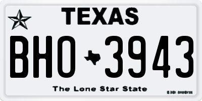 TX license plate BHO3943