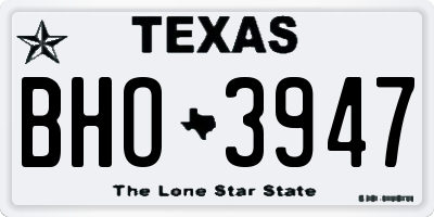 TX license plate BHO3947