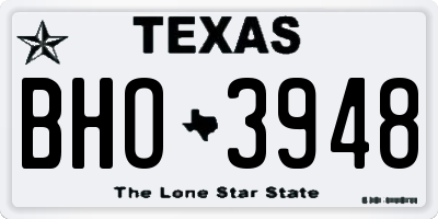 TX license plate BHO3948