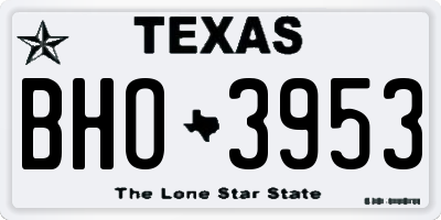 TX license plate BHO3953