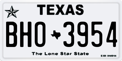 TX license plate BHO3954