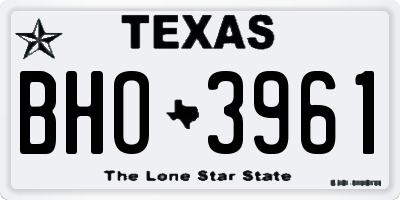 TX license plate BHO3961