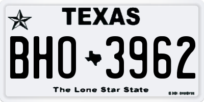 TX license plate BHO3962