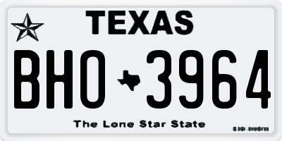 TX license plate BHO3964