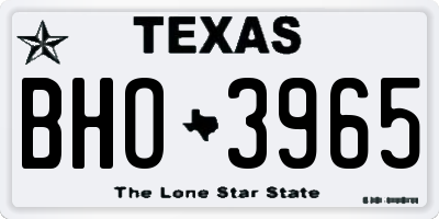 TX license plate BHO3965