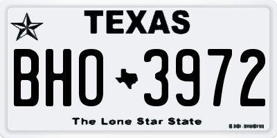 TX license plate BHO3972
