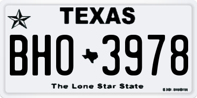 TX license plate BHO3978
