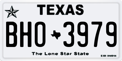 TX license plate BHO3979