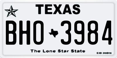 TX license plate BHO3984