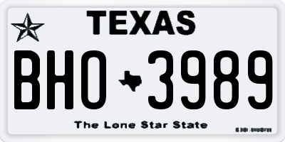 TX license plate BHO3989