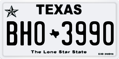 TX license plate BHO3990