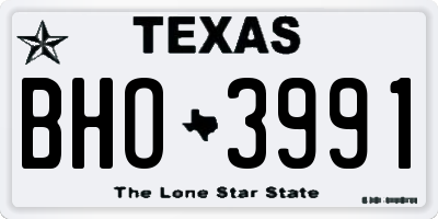 TX license plate BHO3991