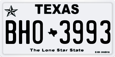 TX license plate BHO3993