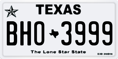TX license plate BHO3999