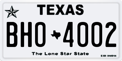 TX license plate BHO4002