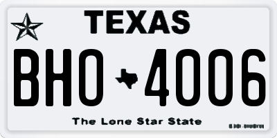 TX license plate BHO4006