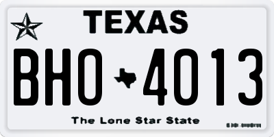 TX license plate BHO4013