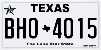 TX license plate BHO4015