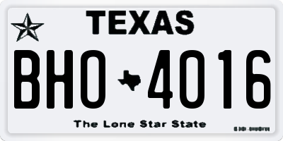TX license plate BHO4016
