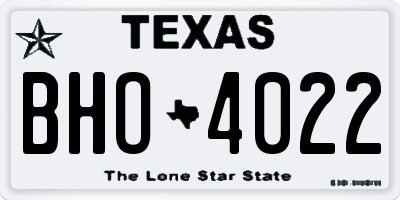 TX license plate BHO4022