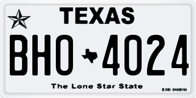 TX license plate BHO4024