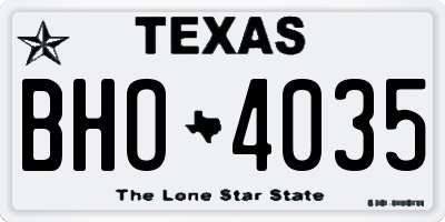 TX license plate BHO4035