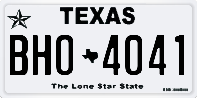 TX license plate BHO4041