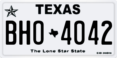 TX license plate BHO4042