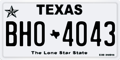 TX license plate BHO4043