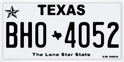 TX license plate BHO4052