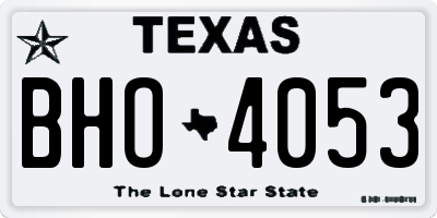 TX license plate BHO4053