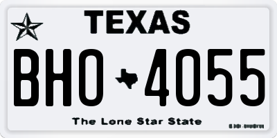 TX license plate BHO4055