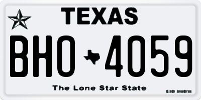TX license plate BHO4059