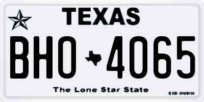 TX license plate BHO4065