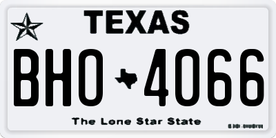 TX license plate BHO4066