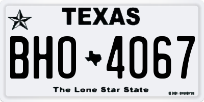 TX license plate BHO4067