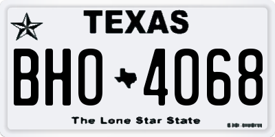 TX license plate BHO4068