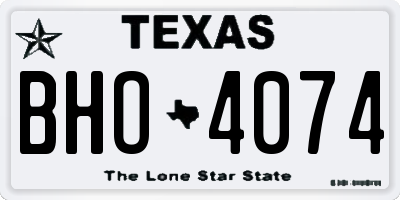 TX license plate BHO4074
