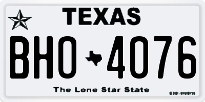 TX license plate BHO4076