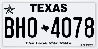 TX license plate BHO4078