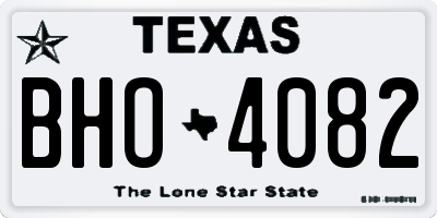 TX license plate BHO4082