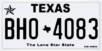 TX license plate BHO4083
