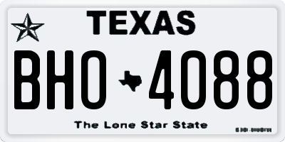 TX license plate BHO4088