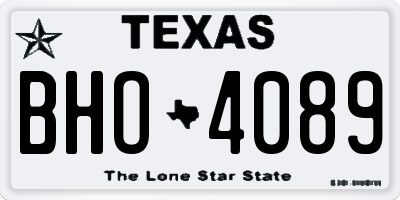 TX license plate BHO4089