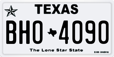 TX license plate BHO4090