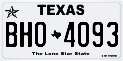 TX license plate BHO4093