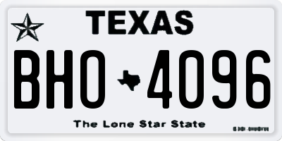 TX license plate BHO4096