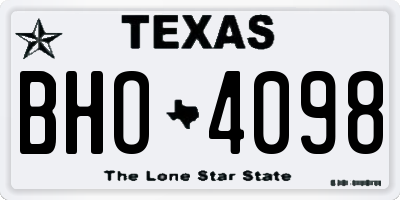 TX license plate BHO4098